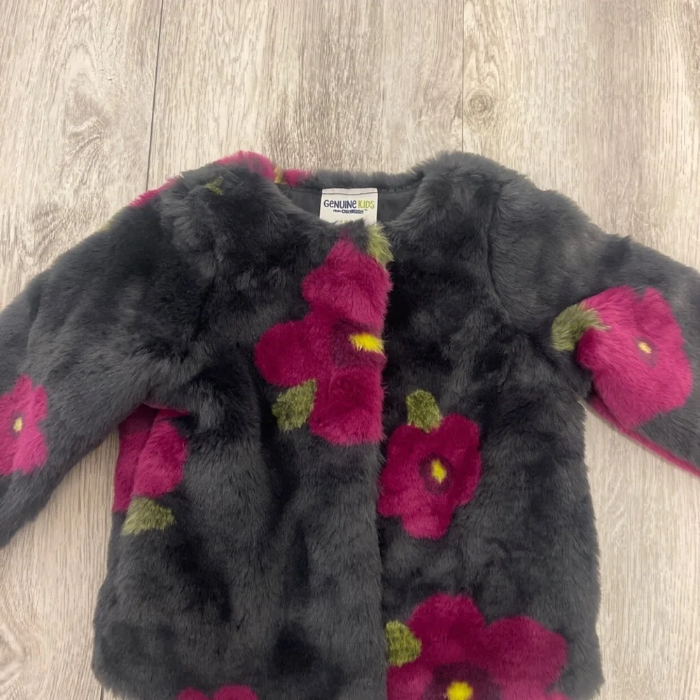 OshKosh 18 M faux Fur Floral Jacket